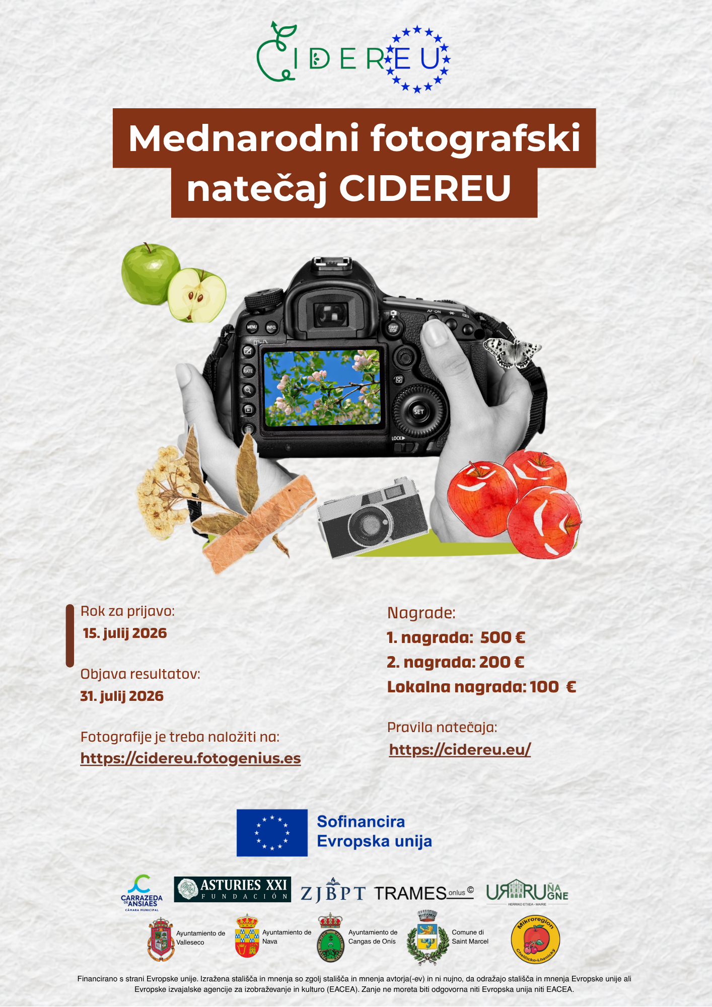 Vabilo k sodelovanju na mednarodnem fotografskem natečaju »CIDEREU«