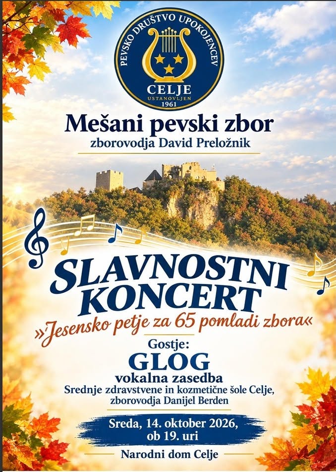 Slavnostni koncert - Jesensko petje za 65 pomladi zbora
