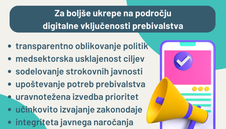 Sporočilo za javnost »Nastavimo ogledalo vladnim ukrepom na področju digitalne vključenosti!«