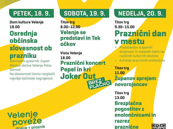 Velenje praznuje - pestro dogajanje med 18. in 20. septembrom
