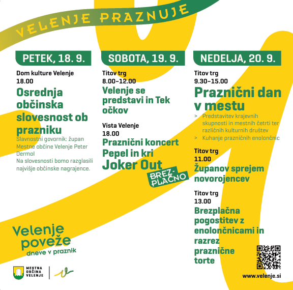 Velenje praznuje - pestro dogajanje med 18. in 20. septembrom