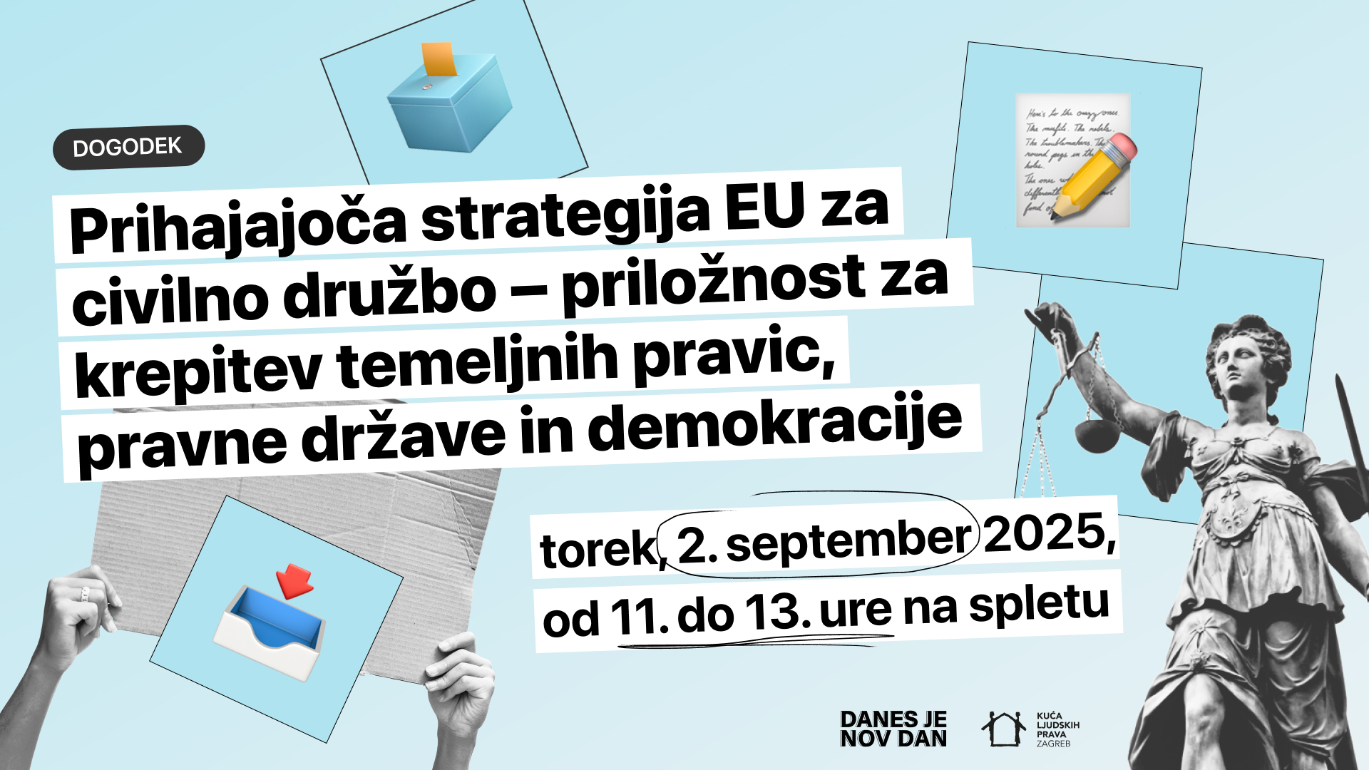 Spletni posvet: Prihajajoča strategija EU za civilno družbo – priložnost za krepitev temeljnih pravic, pravne države in demokracije